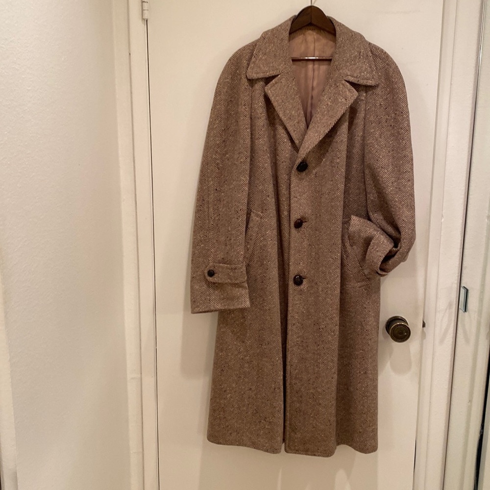 Mens Authentic 1950’s Vintage Wool Herringbone Coat
